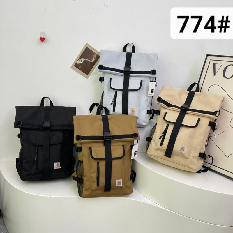 Carhartt Backpack for Men and Women, Skateboard Bag, Workwear Canvas Trendy Brand Workwear Flip-Top Backpack Carhartt Backpack for Men and Women, Skateboard Bag, Workwear Canvas Trendy Brand Workwear Flip-Top Backpack