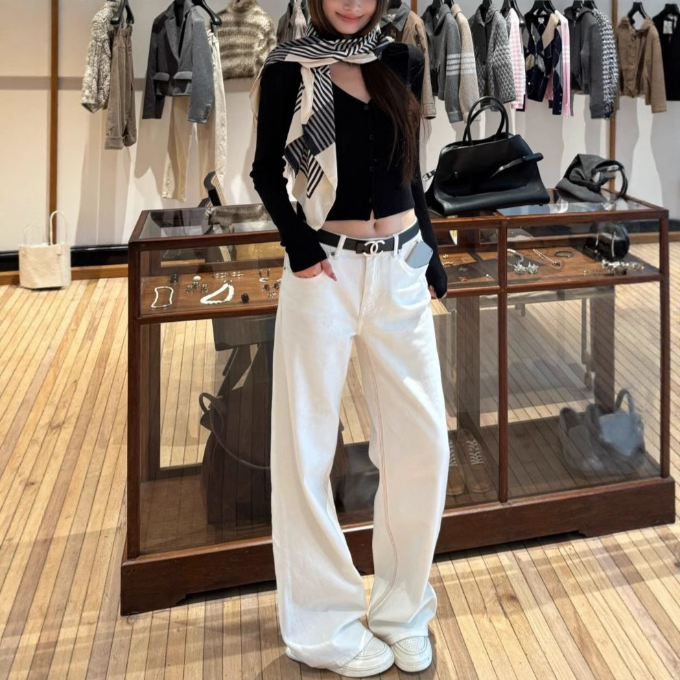 yangzifn 镇店系列 赤耳丹宁2.0版型牛仔裤女秋 正品红边布窄封
