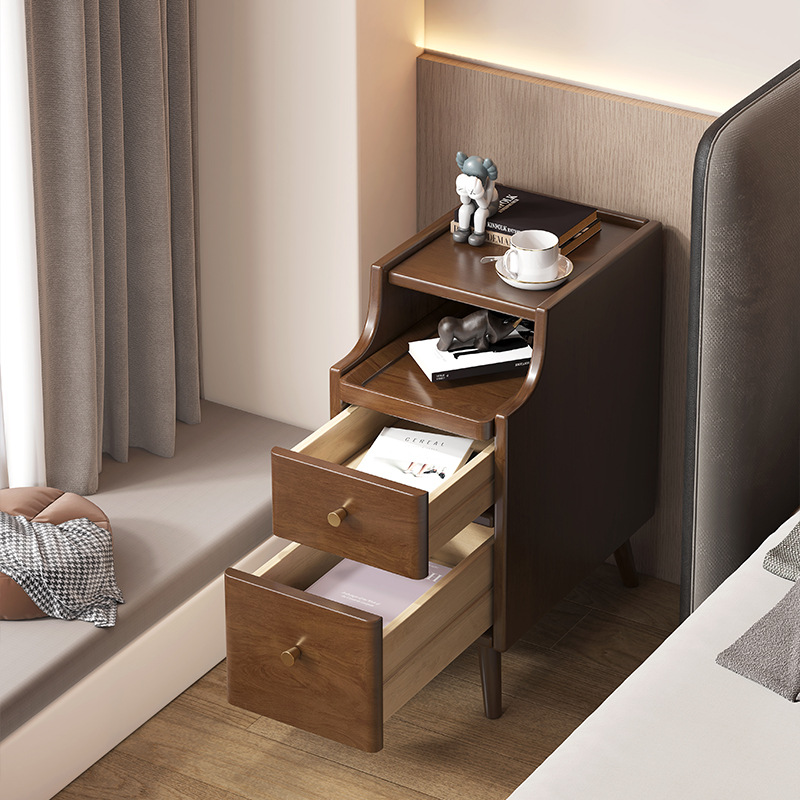 Mesita de noche para dormitorio, mesita de noche minimalista moderna, almacenamiento de madera maciza, mesita de noche para dormitorio, mesita de noche de madera maciza