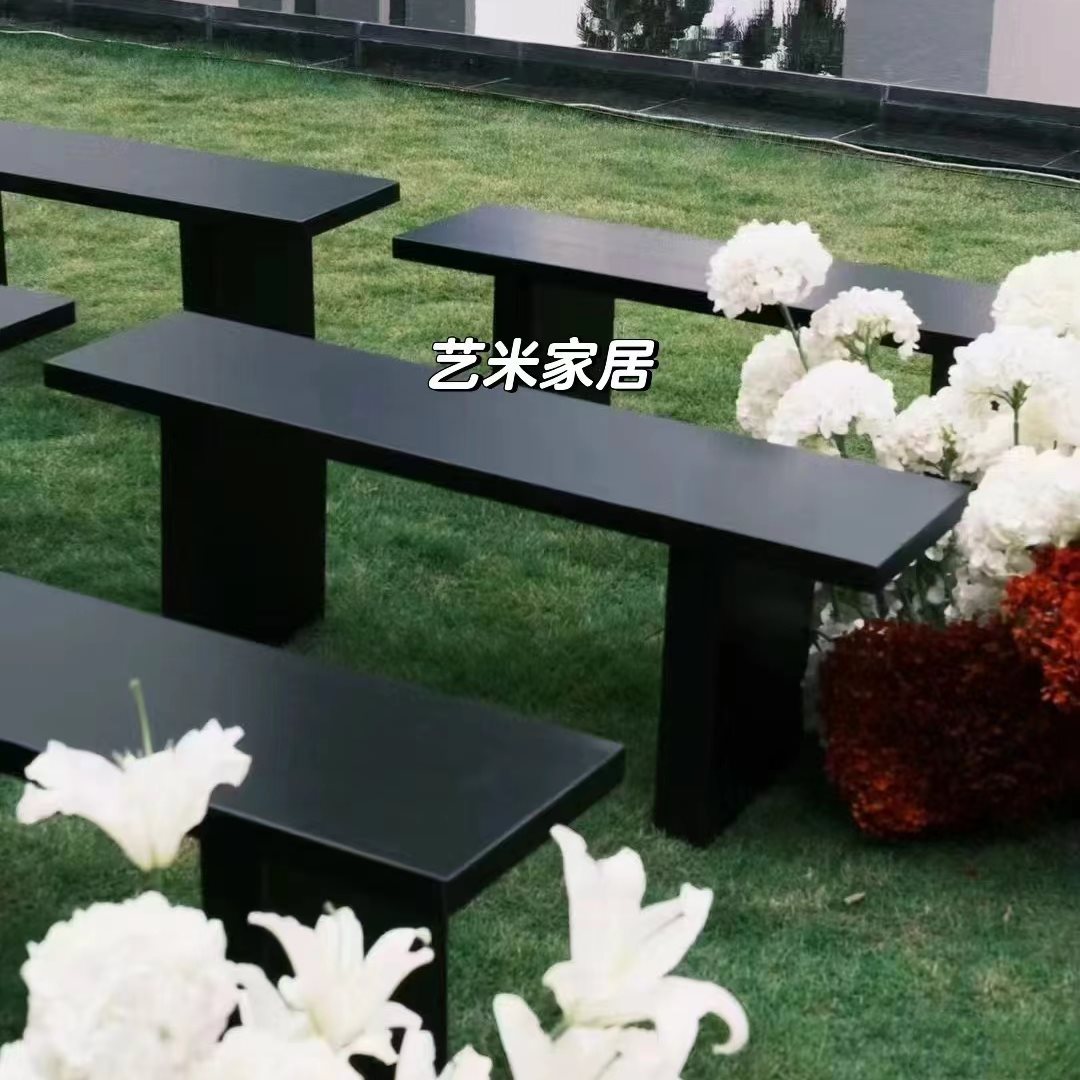 Outdoor wedding bench wooden bench long bench hotpot stool dining table bench training bench