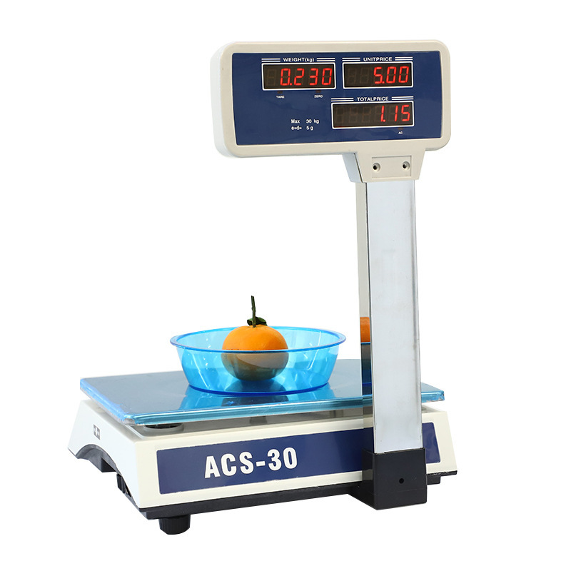 Nueva báscula de cocina para comercio exterior, báscula para frutas y verduras, báscula de precios, báscula electrónica doméstica de brazo de 40 kg, venta al por mayor para exportación.