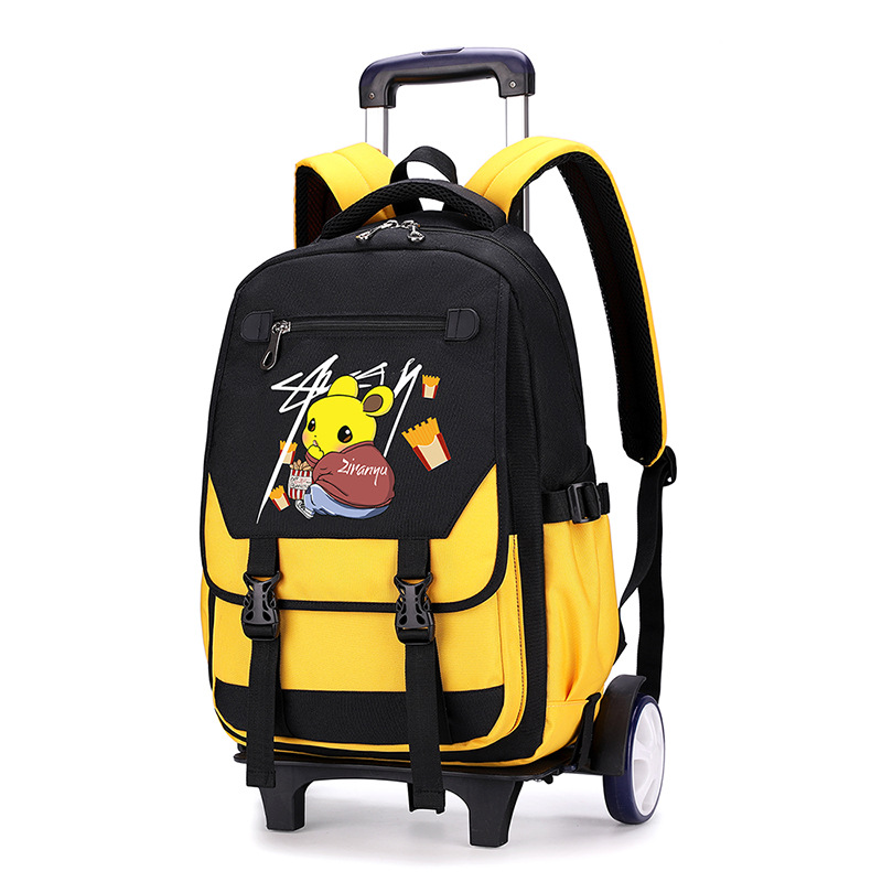 Peces naturales de una pieza de entrega de dibujos animados carro mochila 2-6 Grado de seis ruedas escalera al por mayor imprimible LOGOTIPO