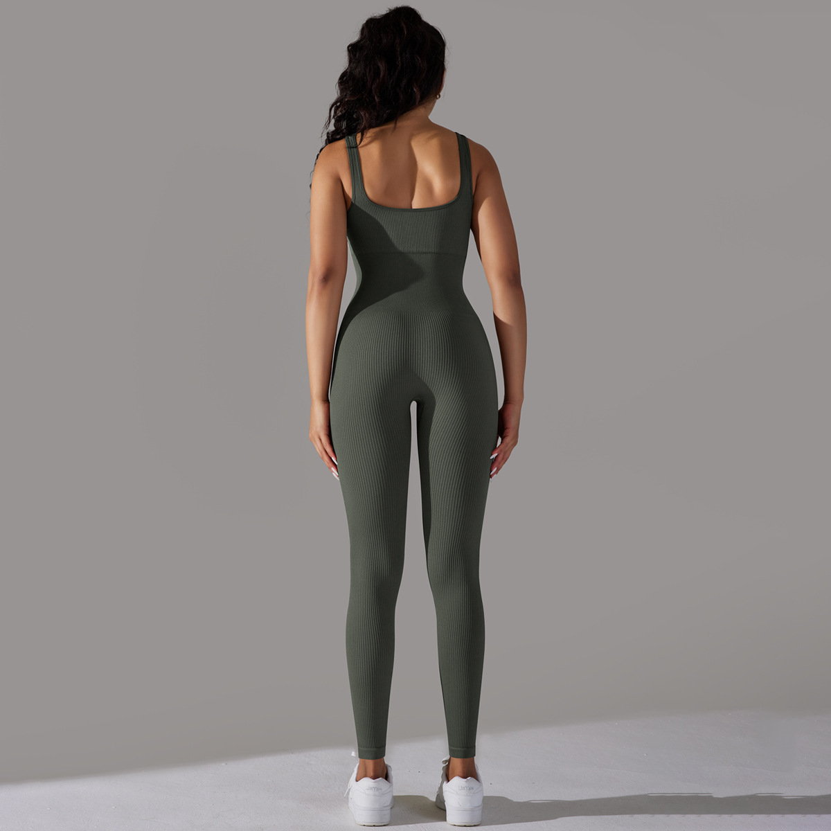 Simple Style Solid Color Nylon Cotton Blend U Neck Active Sets Skinny Pants display picture 4