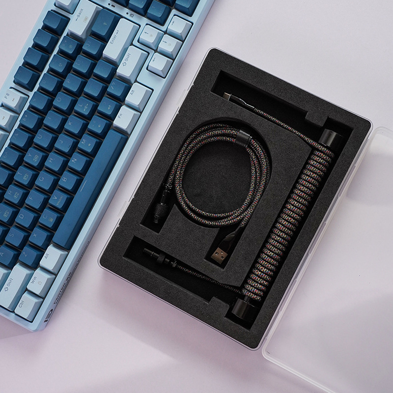 カスタムキーボード航空線type-c編み8kデータ線金属頭バネ線理線棒ギフトボックスセット|undefined