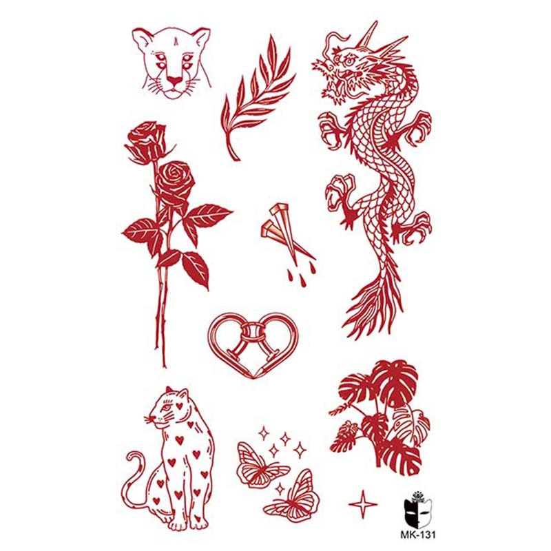Animal blanco y negro desechable pegatinas de tatuaje belleza pegatinas de tatuaje moda estética patrón de personalidad dama pegatinas de tatuaje