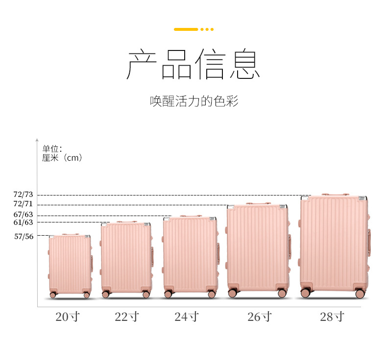 行李箱logo20寸铝框拉杆箱包万向轮新款密码旅行登机箱子24女网红详情9