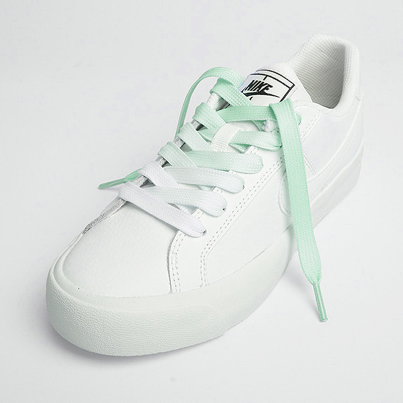 Lona zapatos blancos gradiente cordón transparente doble capa