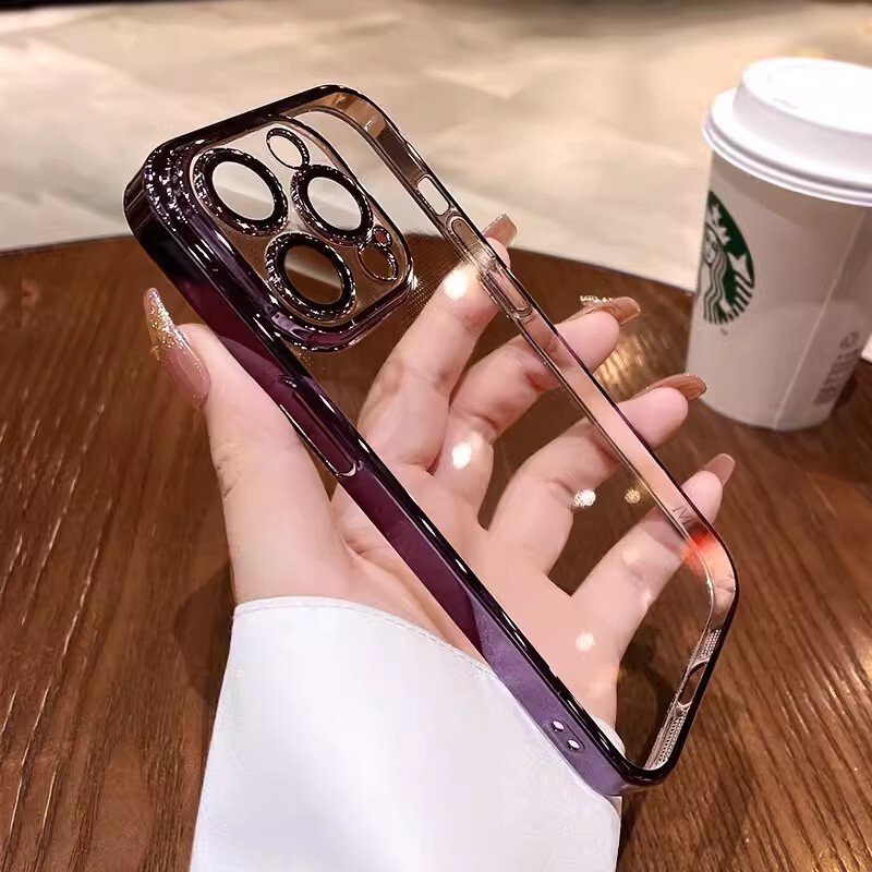 ハイエンドのシリコンソフトシェル、15 Apple 14 携帯電話ケース、レンズフィルム付き透明 iPhone 13 12promax16 に適しています。|undefined