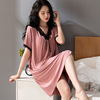 Mary Nightdress summer modal leisure time Spring and summer Short sleeved Middle-skirt lovely Easy Thin section Home Furnishings pajamas