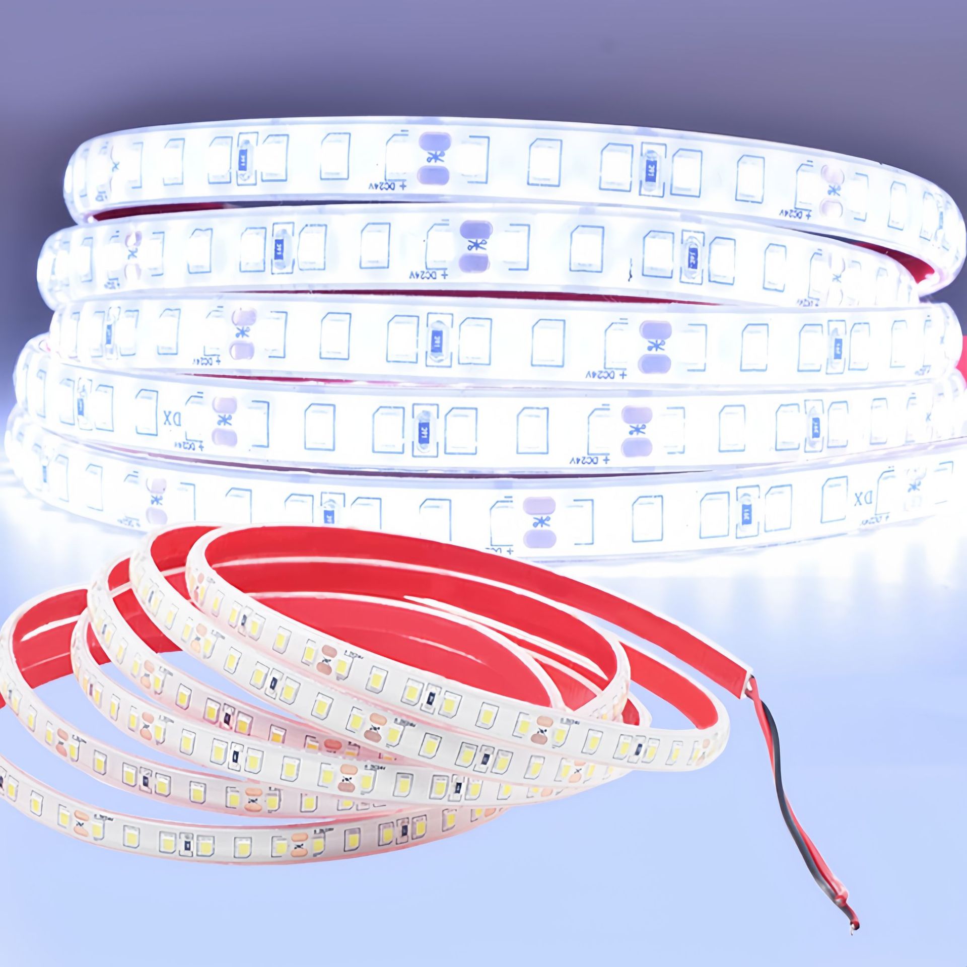 24V2835 proyecto 120 luces al aire libre a prueba de agua tira de luz revestida de plástico sólido IP68 tira de luz de bajo voltaje 100 m fabricante