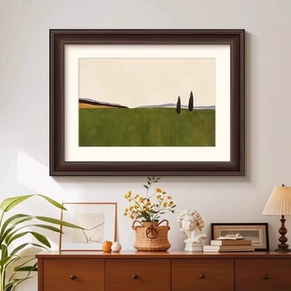 法式中古风客厅装饰画高级感餐厅玄关风景挂画小众艺术卧室壁画