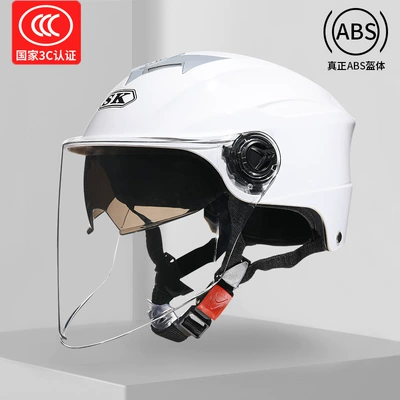 Motosiklet kaskı (dəbilqə) Men's and Women's Summer Sun Protection - double-mirror-white-transparent-mirror