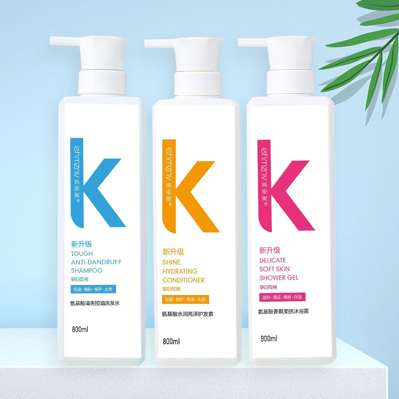 500/800ml Wholesale K Amino Acid Shampoo Soft Refreshing Shampoo Shampoo Hair Cream Conditioner Body Soap for Women