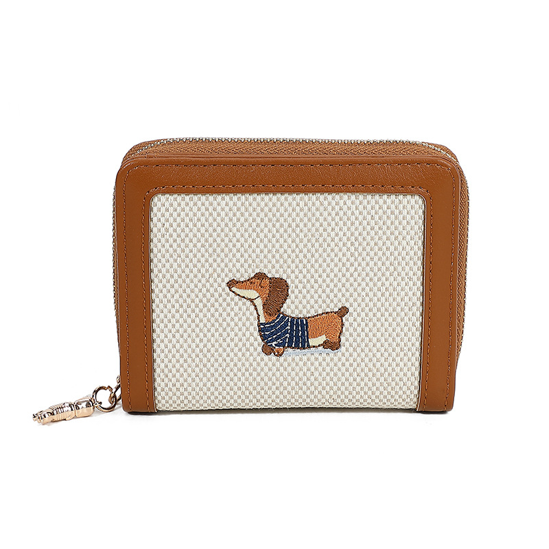 Cartera pequeña para mujer Cartera corta transfronteriza nueva celebridad de Internet ins Cartera para cachorro de gran capacidad para mujer estudiante
