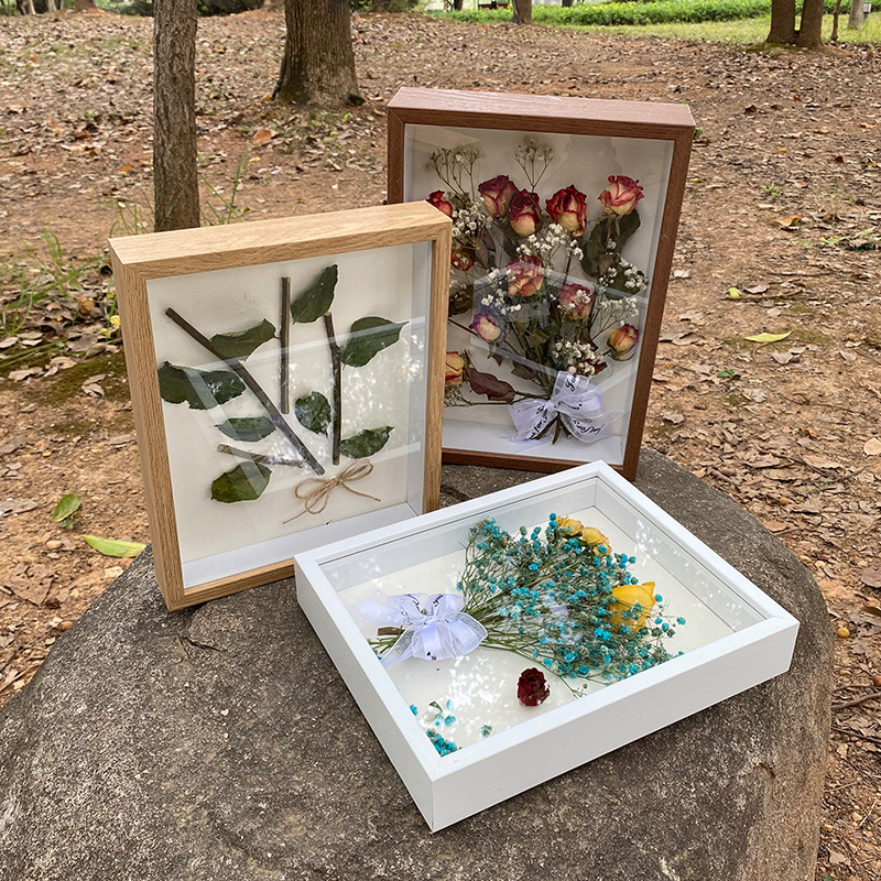 Stereo Hollow Dried Flower Photo Frame Handmade Clay Picture Frame Table Immortal Flower Butterfly Specimen Frame DIY Frame Wholesale