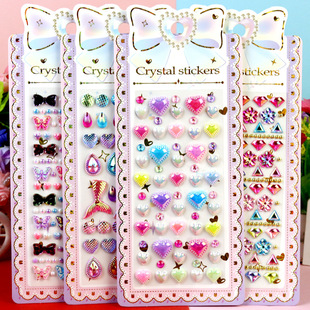 Cross-border Love Fish Tail Mixed Color Adhesive Acrylic Diamond Sticker Children's DIY Gem Sticker Shaped Crystal Diamond Sticker