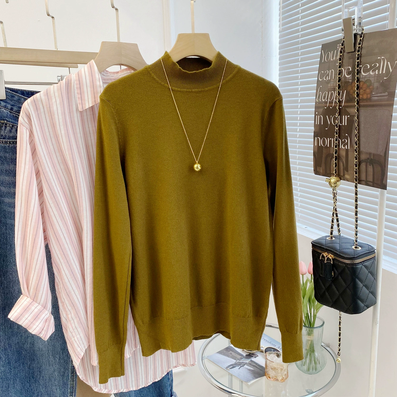 2022 осень-зима 2022, новая Базовая рубашка с длинными рукавами, Женская Базовая рубашка с защитой от пиллинга Soft Waxy с защитой от пиллинга 2140