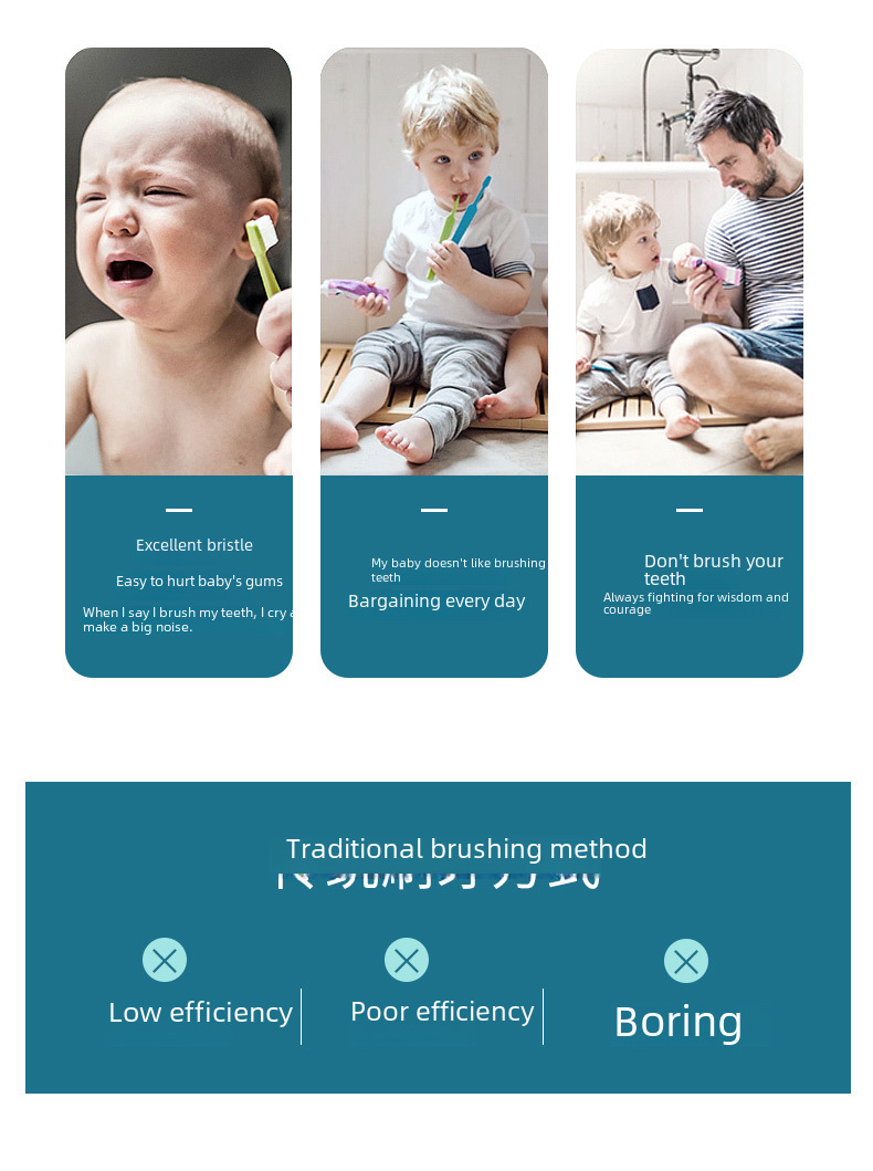 Children's U-shaped Toothbrush U-shaped Infant Baby 2-6-12 Years Old Children Soft Hair Silicone Mouth Contains Clean Brushing Artifact