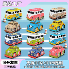 クロスボーダーブリキ車バスカブトムシ合金車モデル漫画モデルプルバックおもちゃの車子供男の子のおもちゃ工場