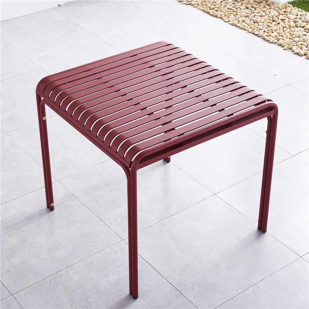 Outdoor full aluminum table and chair set, suitable for balconies, gardens, villas, terraces, outdoor tea shops, aluminum tables, aluminum plate chairs