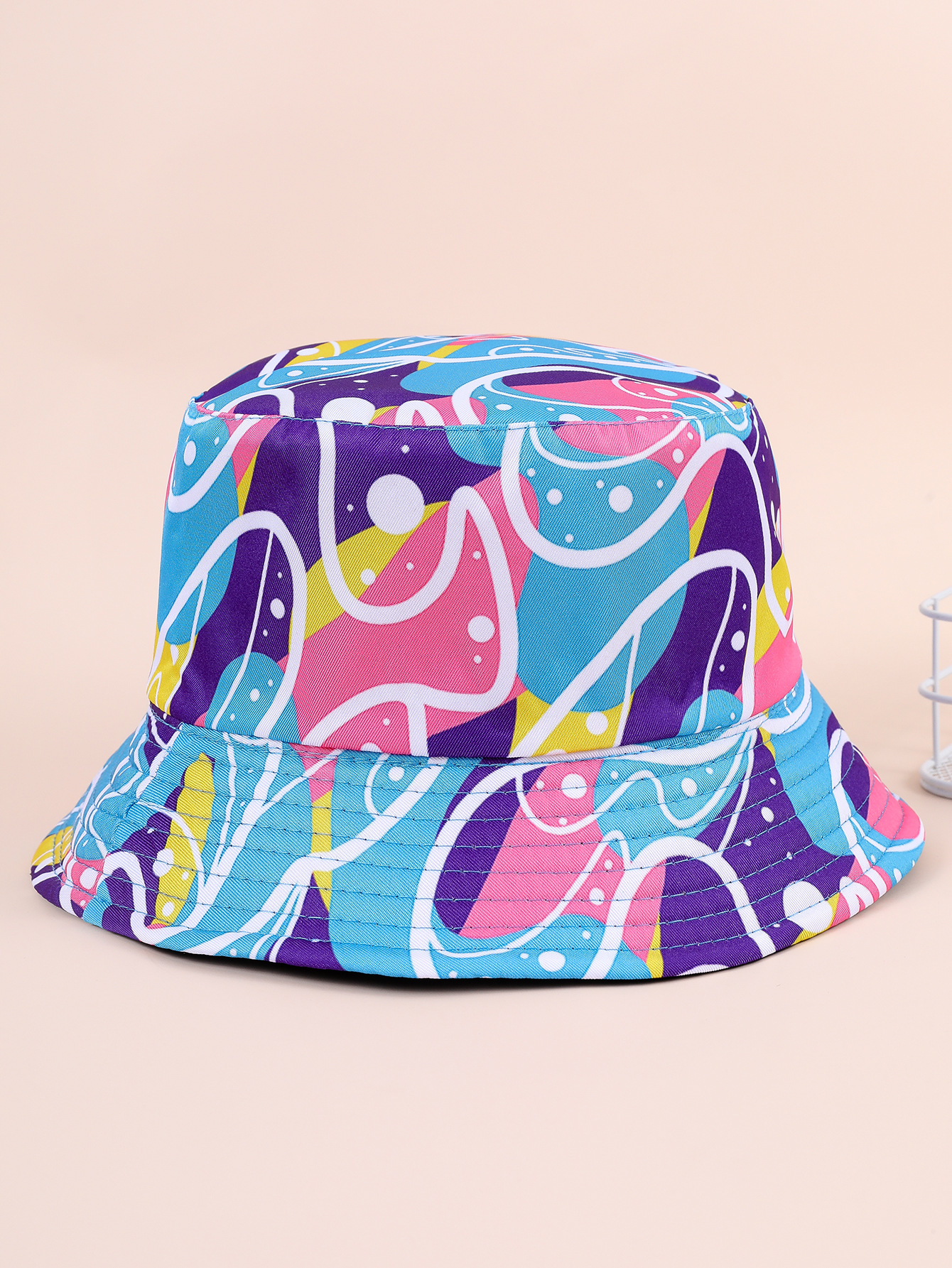 Sombrero de pescador impreso estilo coreano versátil protección solar sombrero de la cuenca sombrero de comercio exterior AliExpress Amazon sombrero image 2