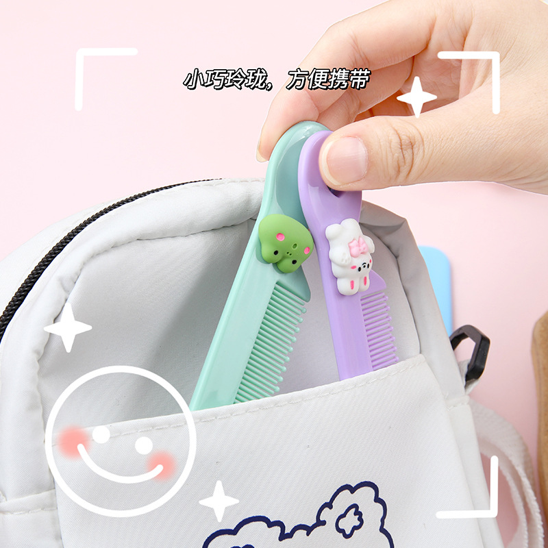 Nuevos niños pequeño peine de dibujos animados mini portátil Bangs pelo roto cabeza redonda peine de dientes peine de pelo de niña