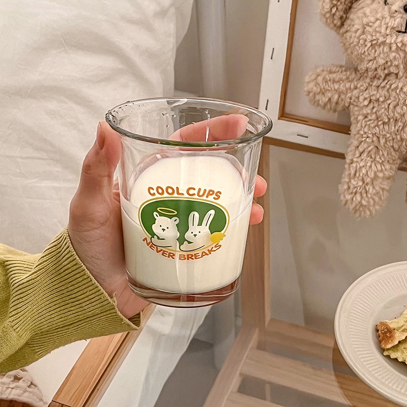 Minimalist Glass Mug For Breakfast Coffee And Cold Brew Drinks_voghion.com