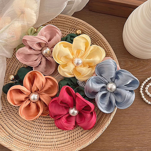 Perlen Rosen Haargummi Blumen Elastisch Für Damen Ins Stil_voghion.com