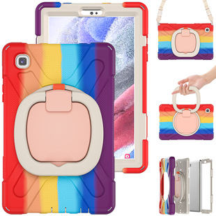 For Samsung Tab A7 Lite strap flat cover color silicone PC rotating bracelet bracket T220 rear shell