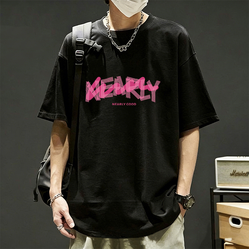Trendy American-Style Heavyweight Pure Cotton Short-Sleeve T-Shirt for Men, 2026 Summer New Model, Ins Letter Print, Versatile and Stylish Top Trendy American-Style Heavyweight Pure Cotton Short-Sleeve T-Shirt for Men, 2026 Summer New Model, Ins Letter Print, Versatile and Stylish Top