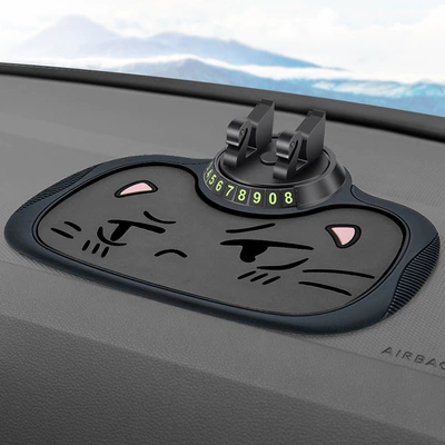 Anti-slip mat — Wear-Resistant Car Anti-Slip Mat, Mobile - beimiaospeechless-gray-with-number-stand-set