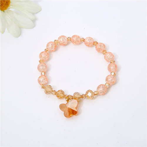 New Japanese & Korean Trendy Crystal Beaded Bracelet for Women, Literary Student DIY, Unique Design Crystal Butterfly Bracelet, Cross-Border
