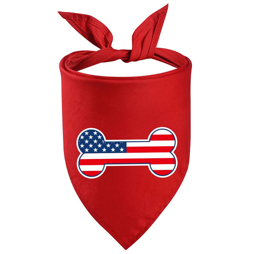 Fabricante en stock nuevo transfronterizo Día DE LA Independencia Americana mascota triángulo Toalla de algodón de una sola capa mascota bufanda perro saliva toalla