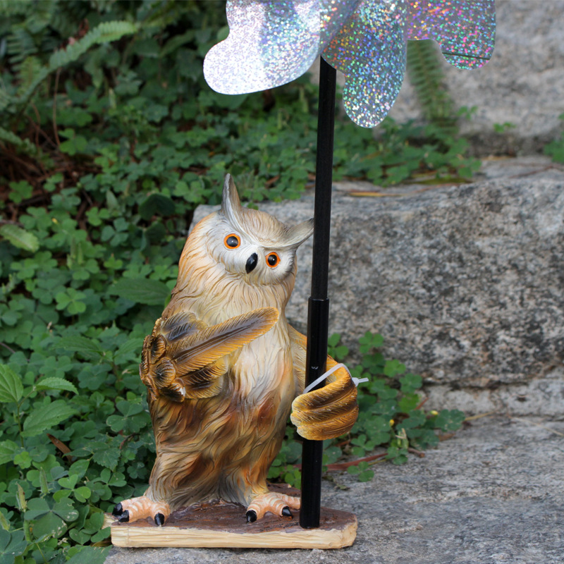  resin animal courtyard owl garden decoration gardening groceries balcony owl windmill decoration