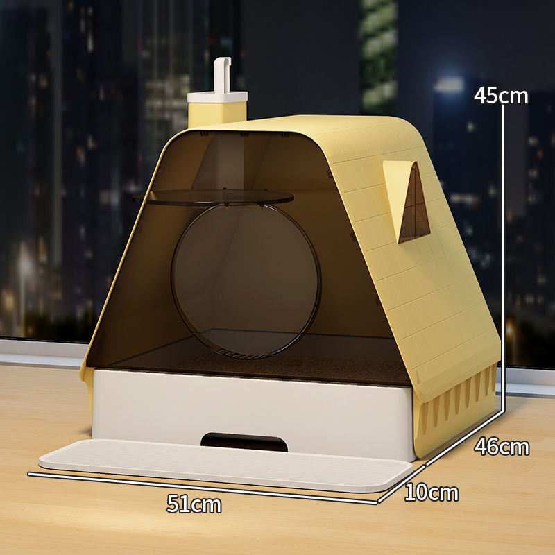 노란색 [51CM] 완전 밀폐형 탈취 + 페달 (모래 거부)