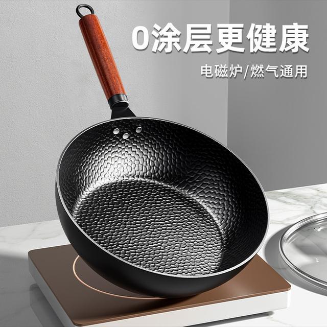 Zhangqiu wok 철 팬 가정용 비 코팅 스틱 웍 유도 밥솥 특수 냄비 야외