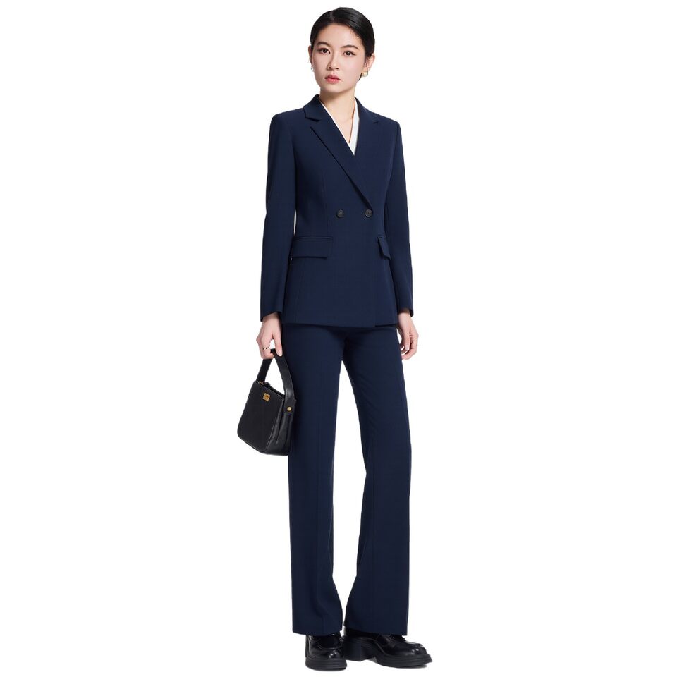 Áo vest nữ ôm dáng dài tay phong cách công sở, phù hợp phỏng vấn và đi làm — Xanh tím than [Áo vest đơn], Áo vest đen, Bộ vest màu xanh navy [áo vest + quần], Bộ vest đen [Áo vest + Quần]