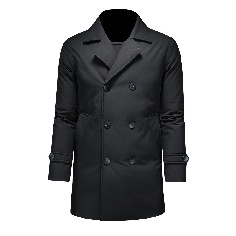 Зимняя длинная утепленная куртка-пуховик, костюм, европейский стиль, slim fit, середина длины