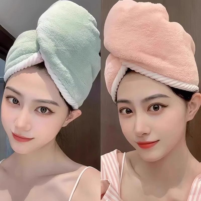 for Women, Water Absorbent, Double Layer, Thickened, 2025 New Style, Head Wrap, Hair Drying Towel, Super Fast Drying,_voghion.com