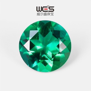 in stock Wholesale Regenerated Emerald Bare Stone Laboratory Cultivation Emerald Zambia Color Round Bare Stone