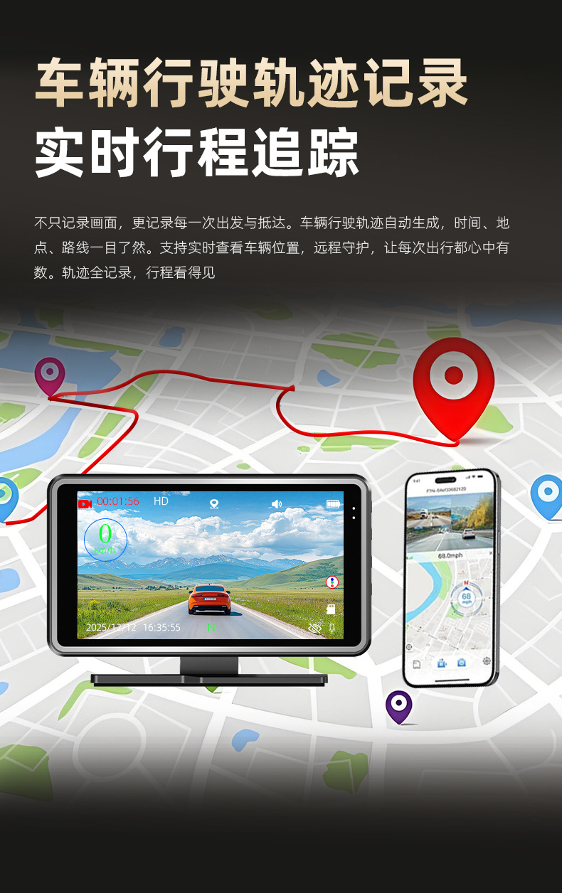 Electronic Dog 2026 new model car-mounted high-definition dashcam with night vision, 4K high-definition, and central control voice speed monitoring