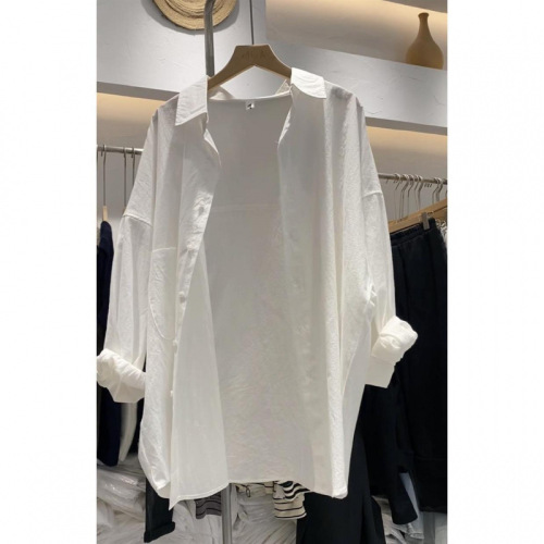 White Shirt Women 2025 Spring High-End French Style Summer Long-Sleeve Top Korean Version Loose Shirt Jacket
