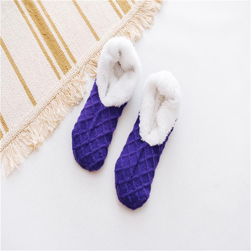 Calcetines de piso de las mujeres de lana de cordero de dispensación de color caramelo calcetines de alfombra otoño e invierno cálido calcetines de las mujeres zapatos calcetines