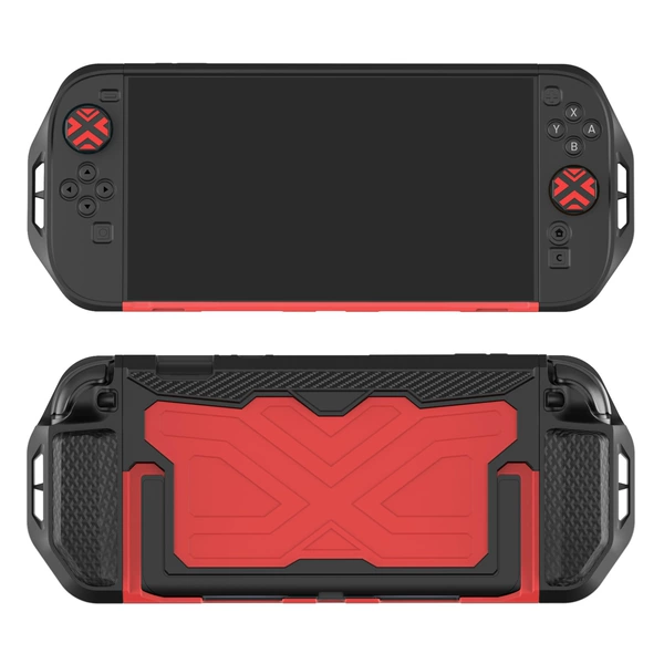 Switch2 mecha protective case (black + red) including rocker cap