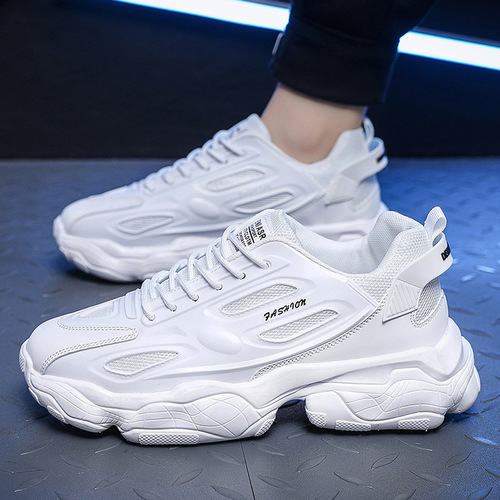 Dad's shoes men's 2024 spring new running sneakers students breathable shoes men's trendy thick-soled casual men's shoes