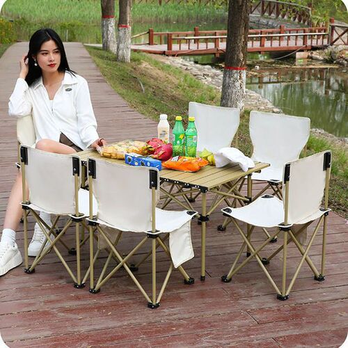 Car picnic table camping stall stand set self-driving barbecue table and chair set outdoor portable foldable table and chair