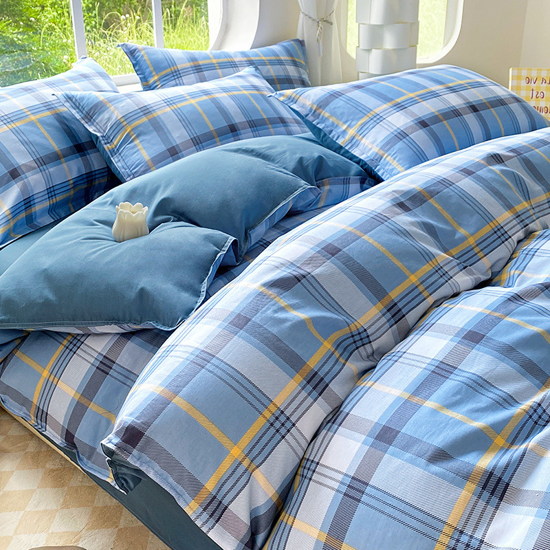 Ropa de cama de tres piezas de dormitorio de algodón fresco 4 ropa de cama de cuatro piezas de algodón 100 sábanas fundas de edredón