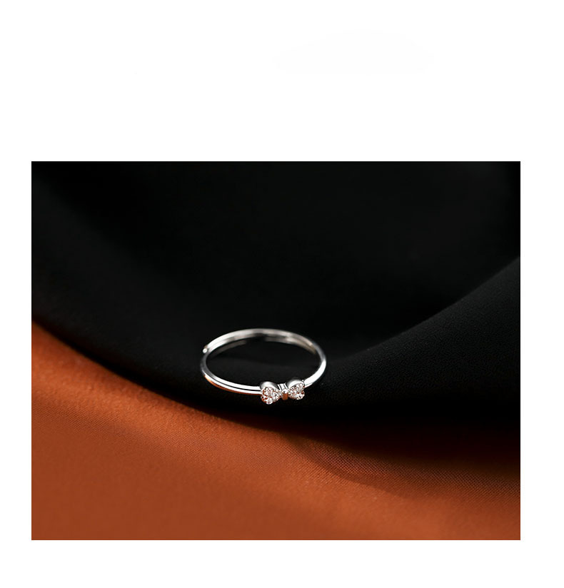 S925 Silver Bow Zircon Ring