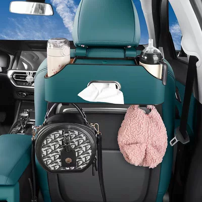 [Car Seat Back Storage Box Water Cup Holder] Multifunctional Seat Back Storage Rack Tissue Storage Box Car Goods