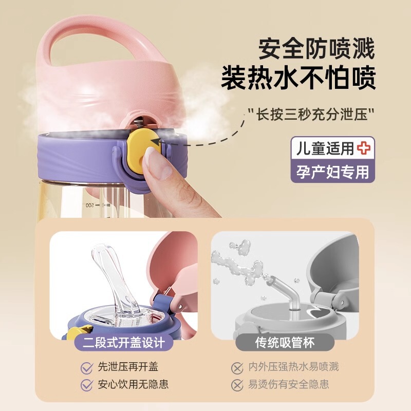PPSU 妊婦用ウォーターカップ ストローカップ 高価値 母親用ポータブルスケール 糖耐性 夏用 大容量 プラスチック|undefined